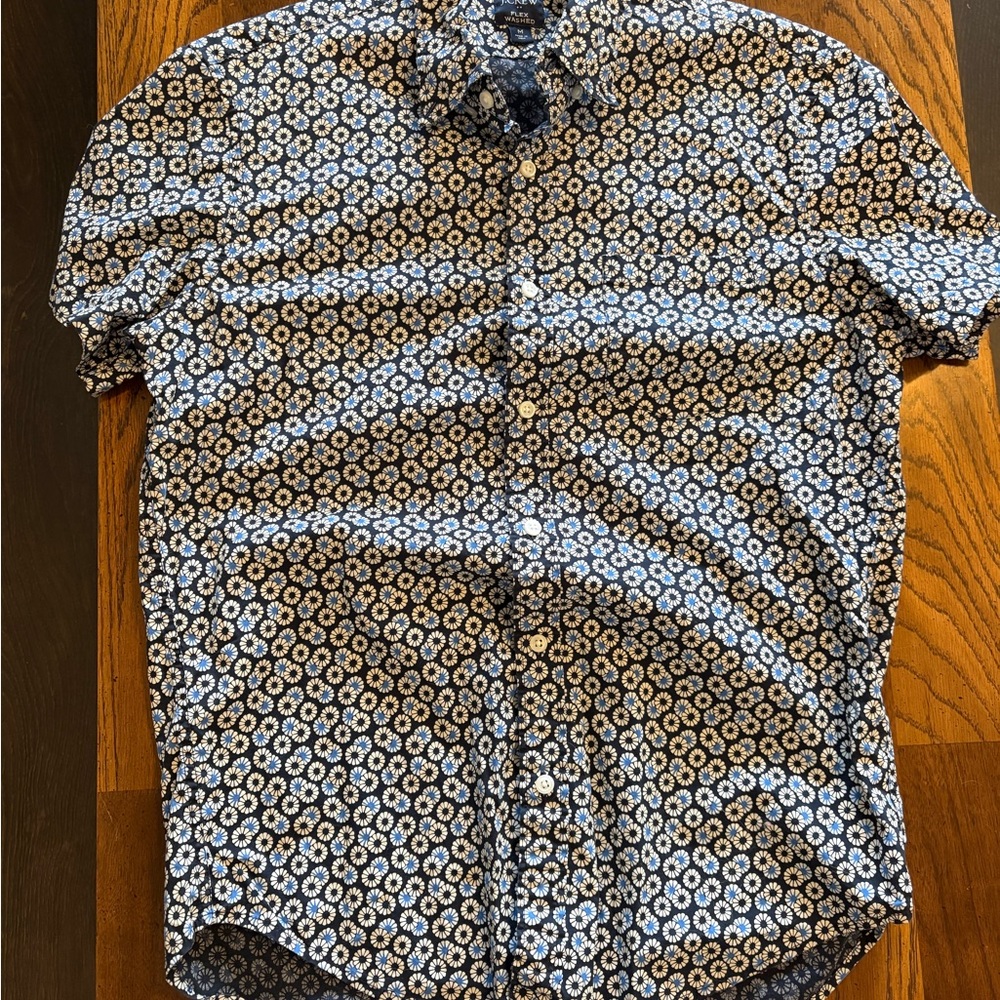 J. Crew Blue and White Patterned Casual Shirt - Picture 3 of 4